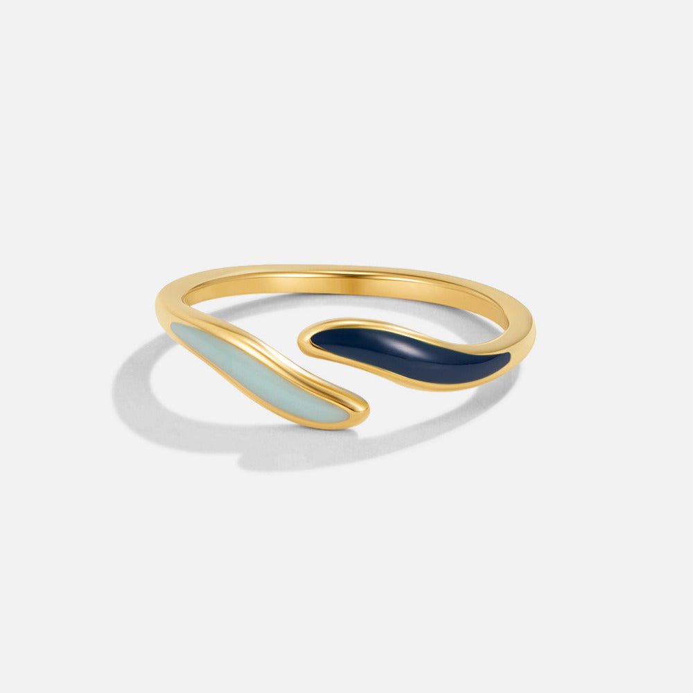 Bague en Vagues Bleues de l'Océan