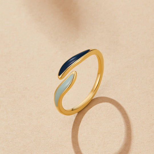 Bague en Vagues Bleues de l'Océan