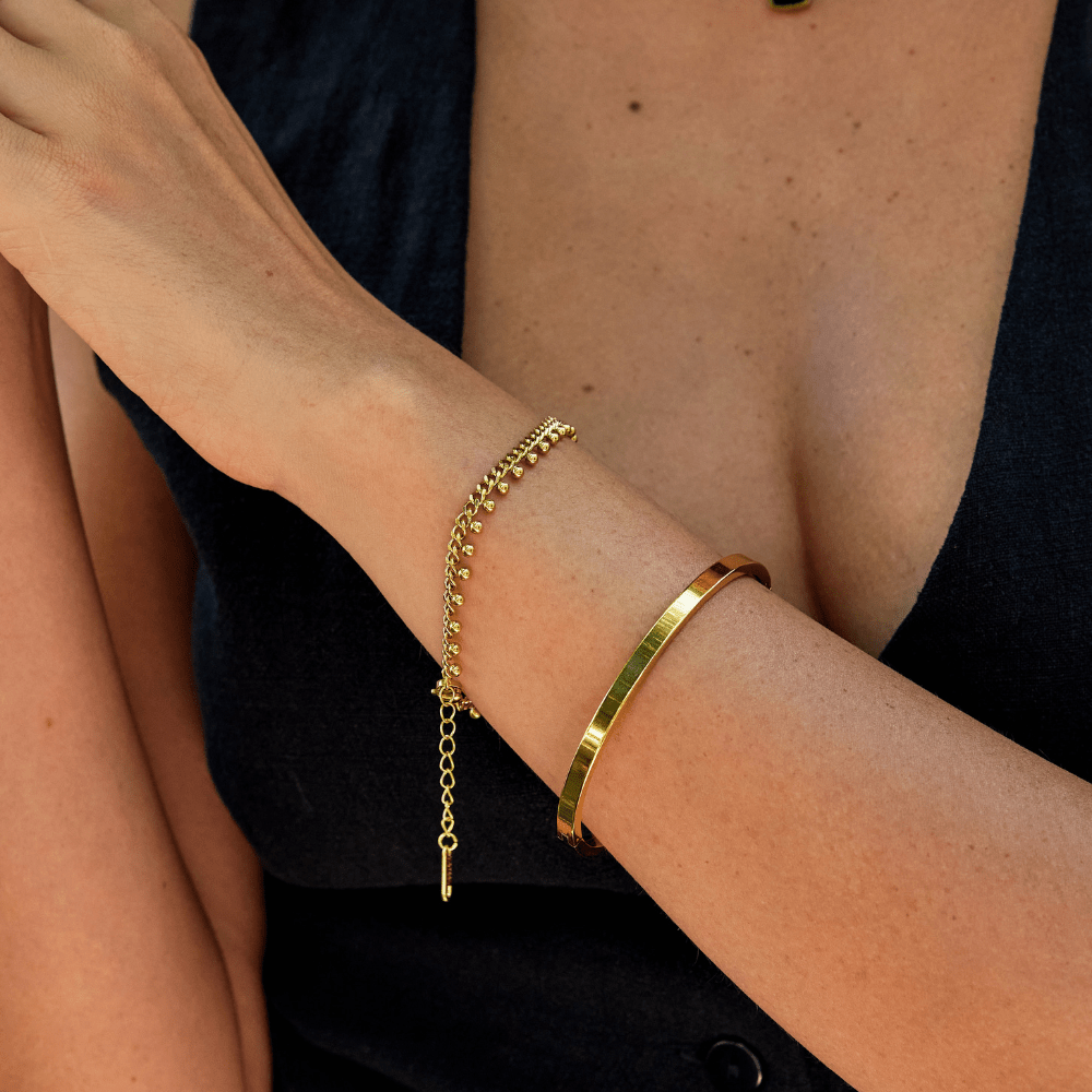 Bracelet Goutte de Chaîne Cubaine en Brie