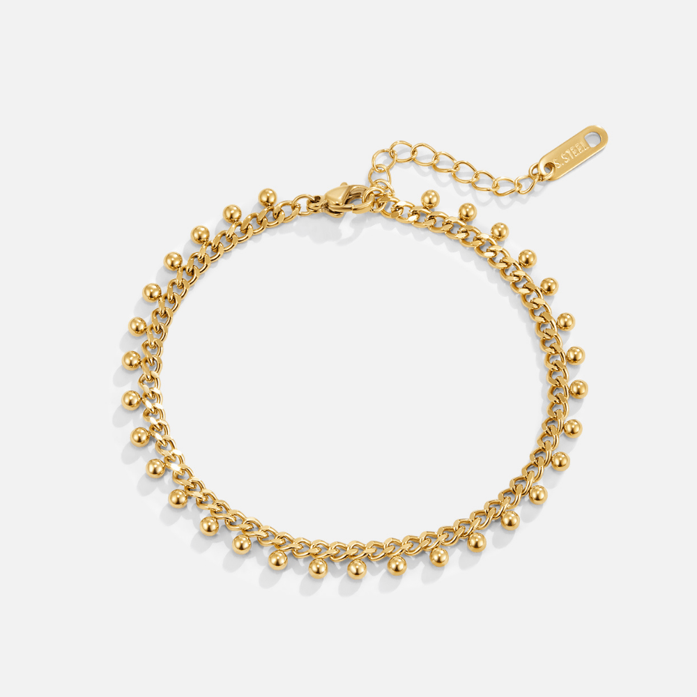 Bracelet Goutte de Chaîne Cubaine en Brie