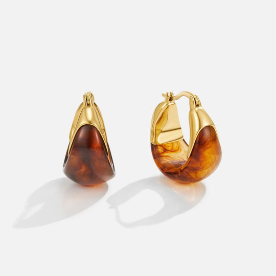 Boucles d'oreilles créoles marron Tahiti
