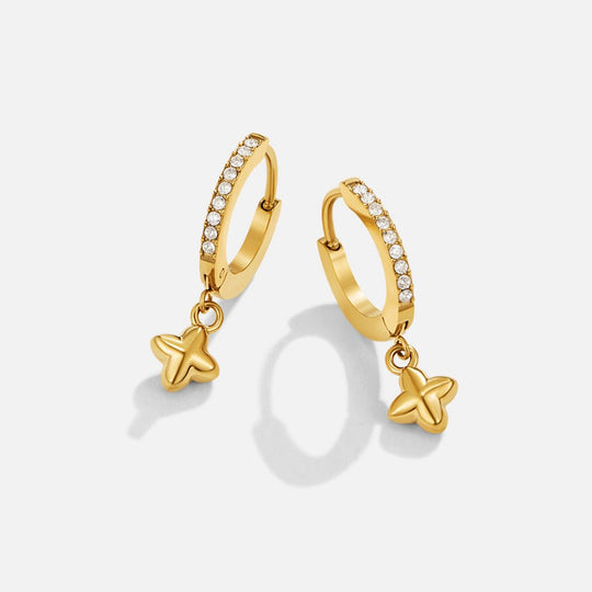 Boucles d'oreilles créoles en forme de pétale de bulle