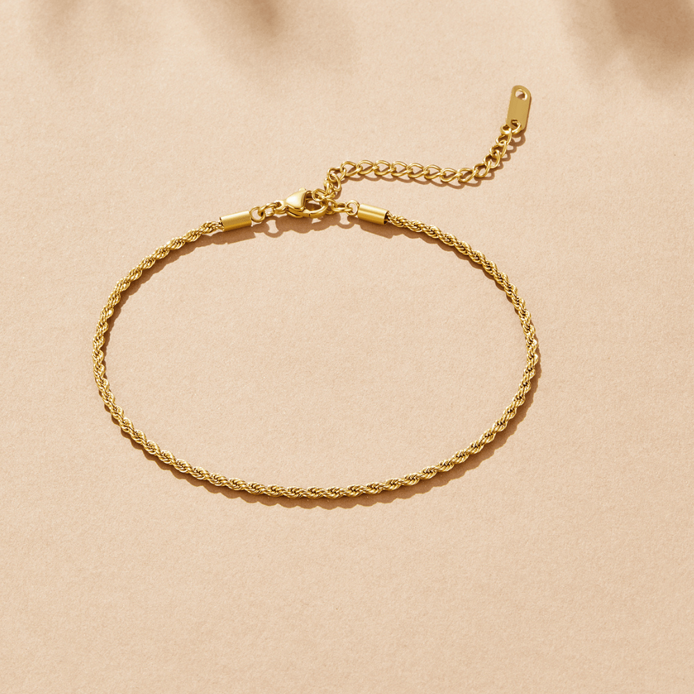 Bracelet de Cheville Calla Chaîne Torsadée en Or