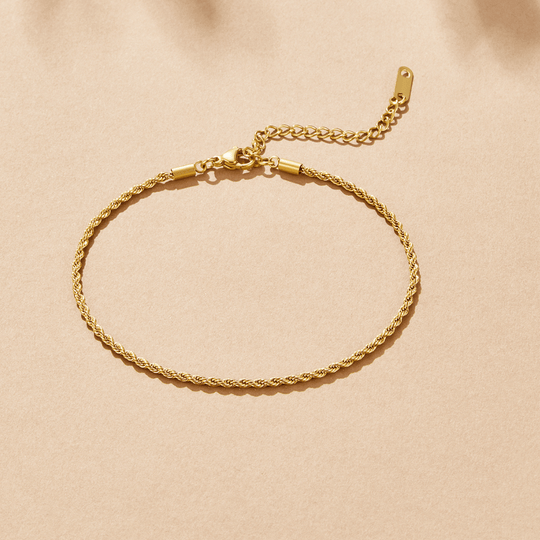 Bracelet de Cheville Calla Chaîne Torsadée en Or