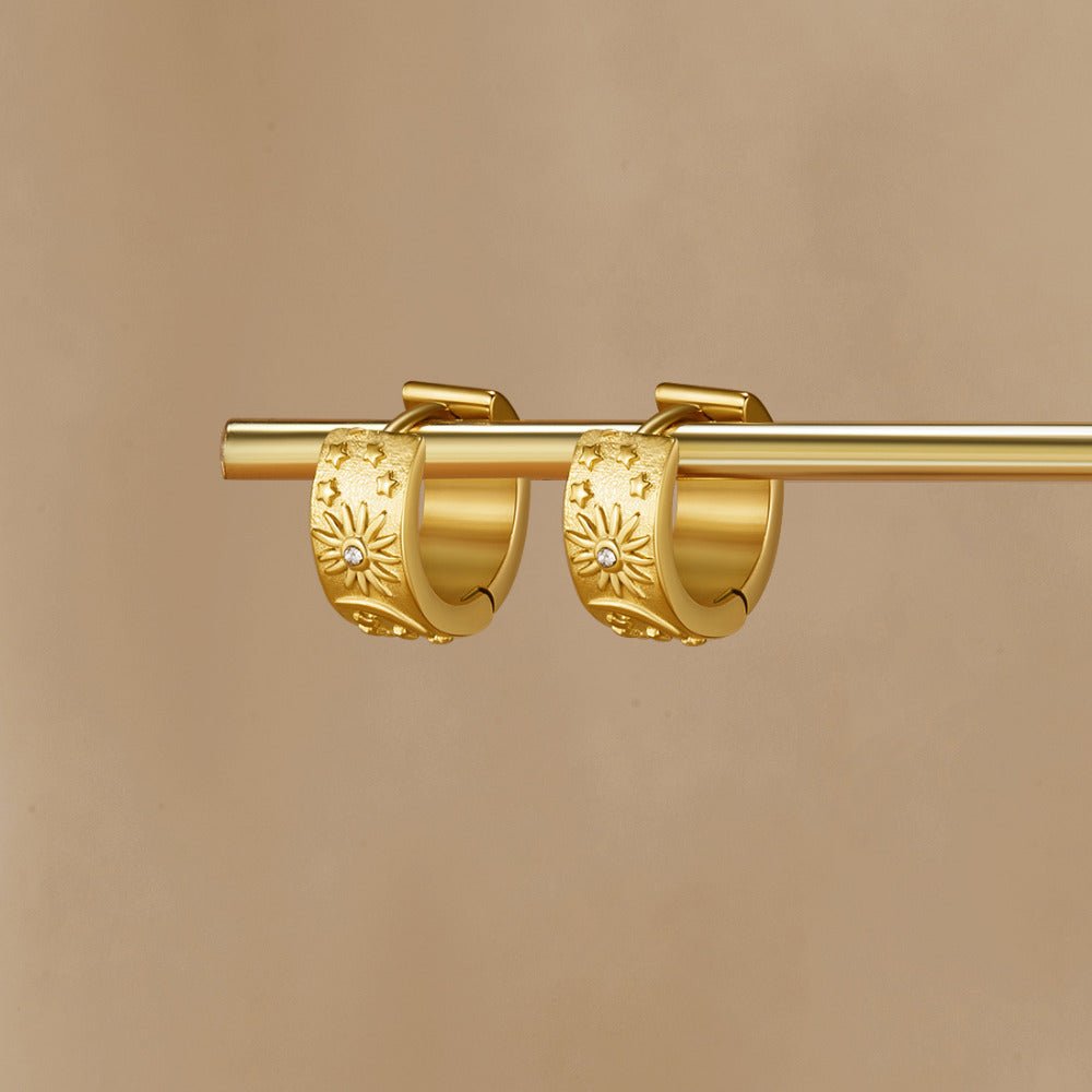 Boucles d'oreilles créoles en or céleste