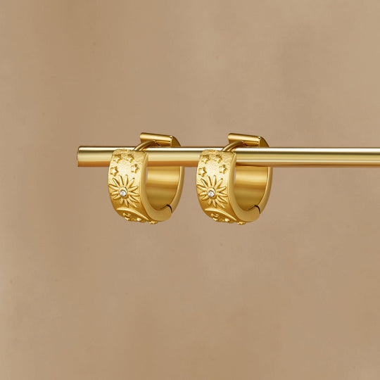 Boucles d'oreilles créoles en or céleste