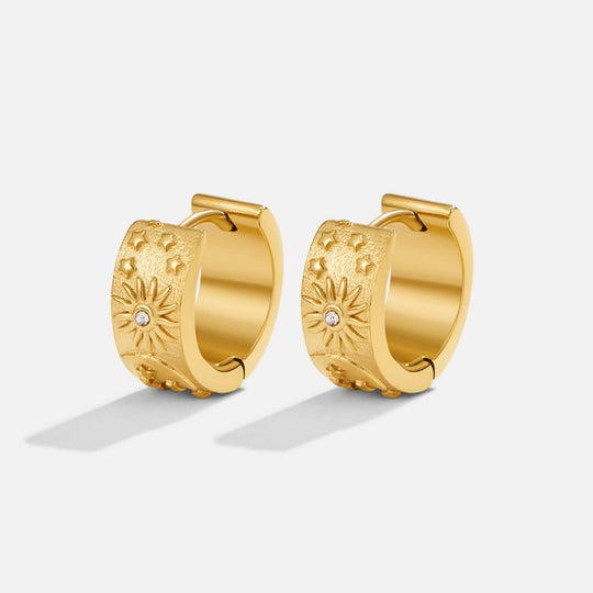 Boucles d'oreilles créoles en or céleste