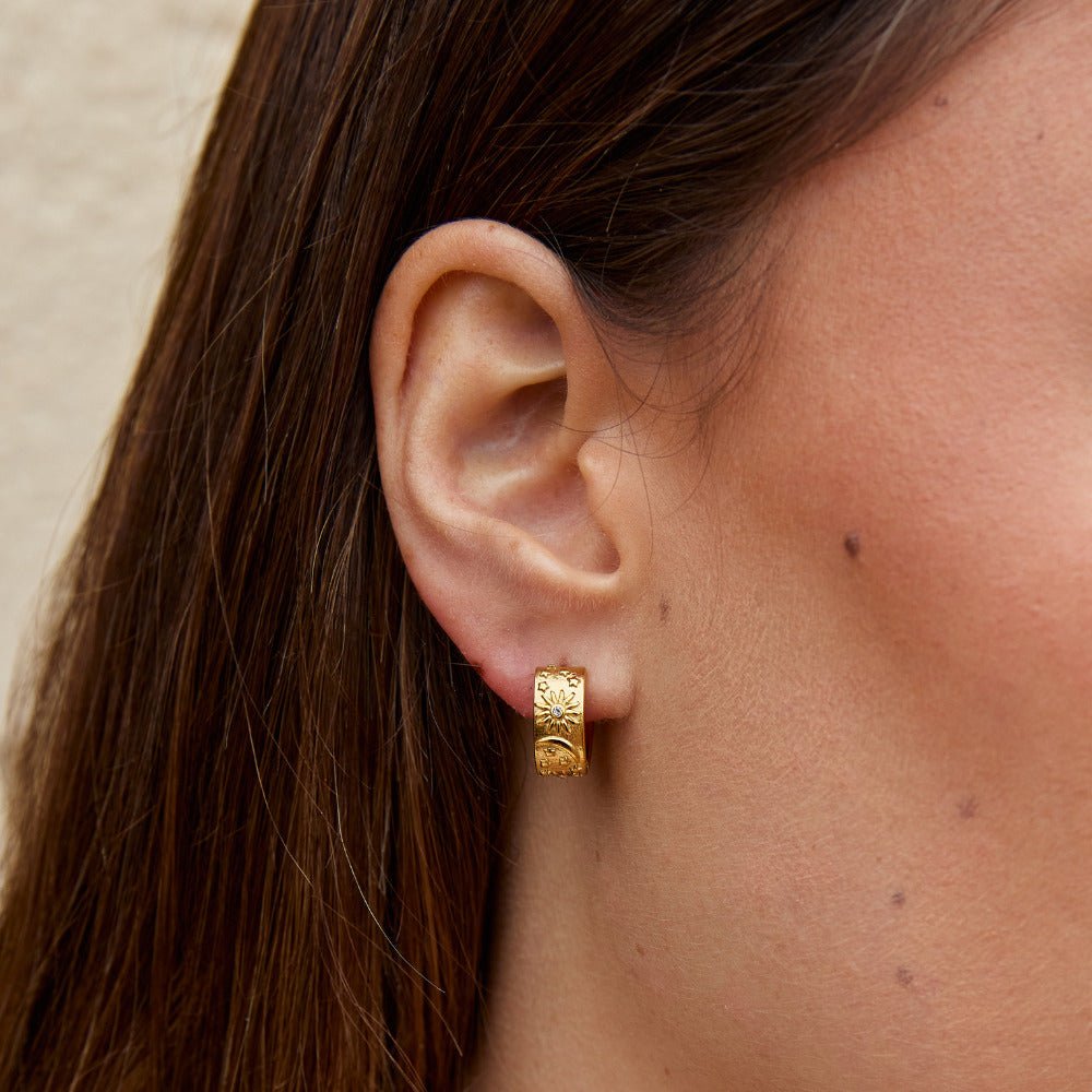 Boucles d'oreilles créoles en or céleste