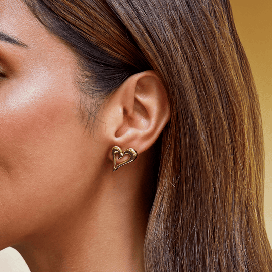 Boucles d'Oreilles Créoles Cœur Celine en Or