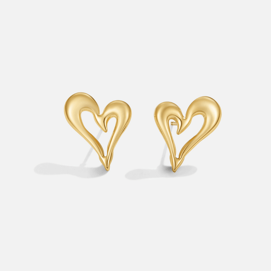Boucles d'Oreilles Créoles Cœur Celine en Or