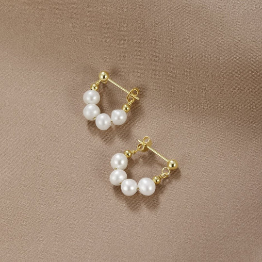 Boucles d'oreilles créoles en perles Celine