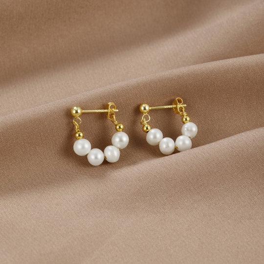 Boucles d'oreilles créoles en perles Celine
