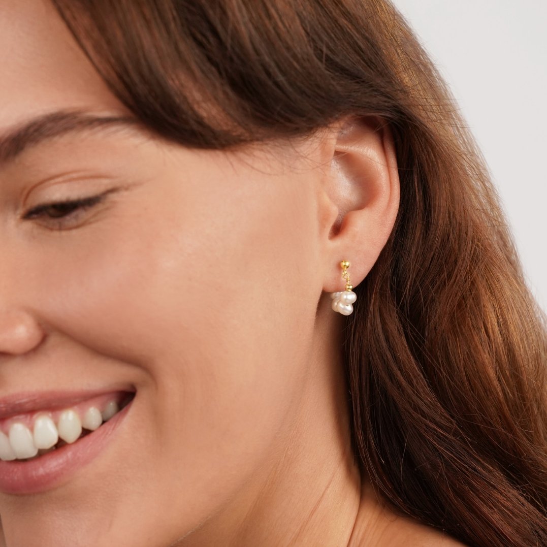 Boucles d'oreilles créoles en perles Celine