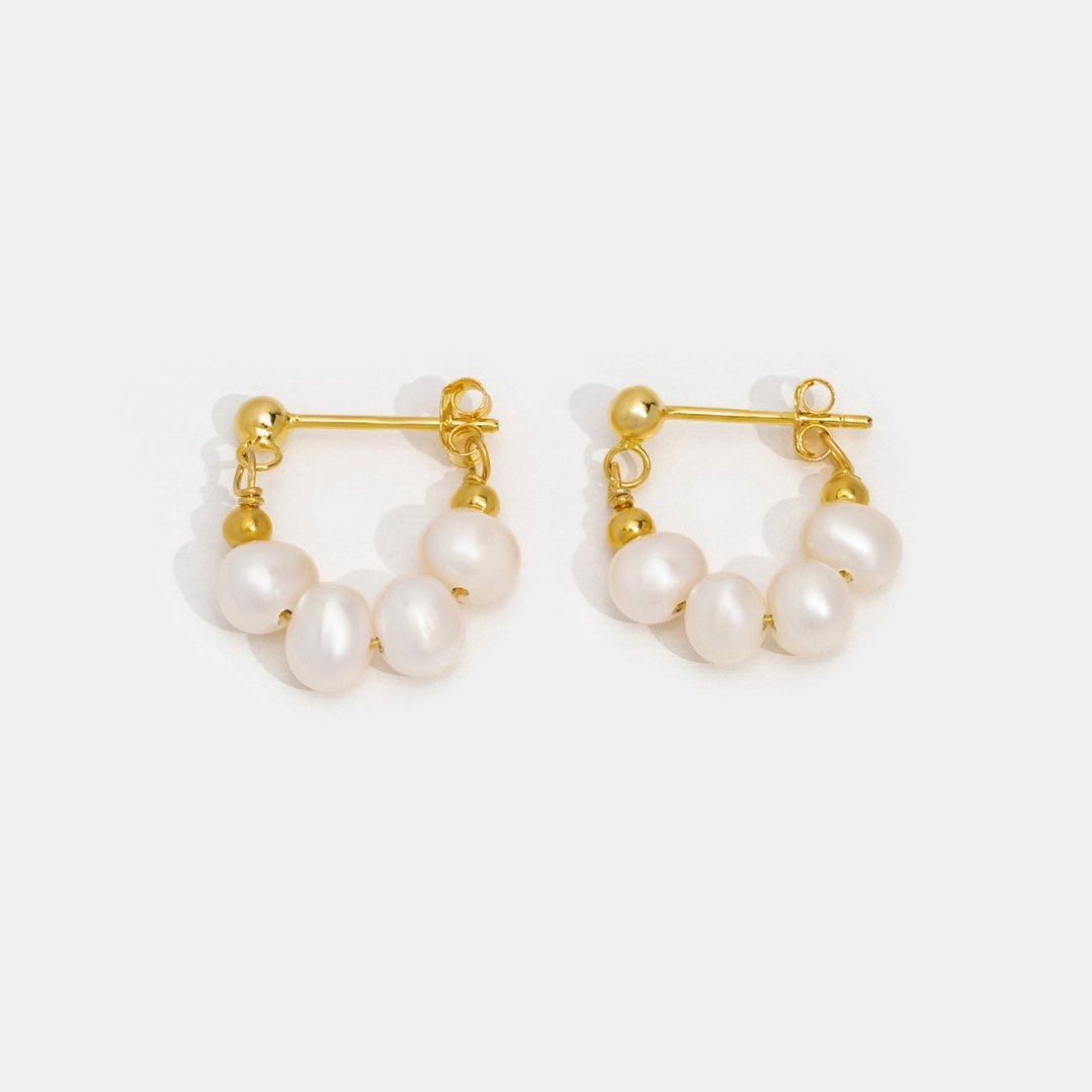 Boucles d'oreilles créoles en perles Celine