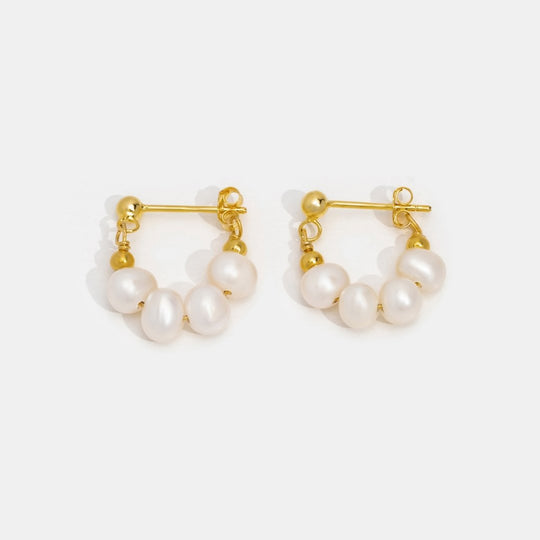 Boucles d'oreilles créoles en perles Celine