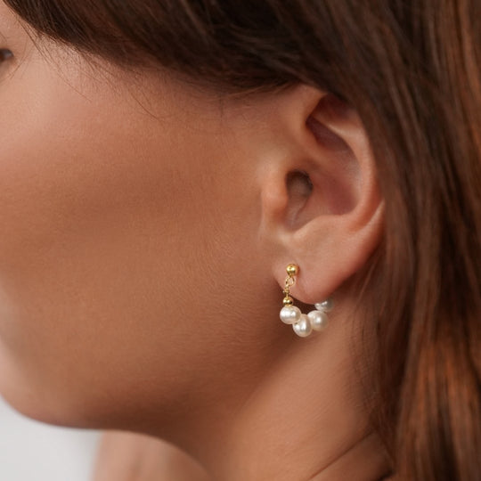 Boucles d'oreilles créoles en perles Celine