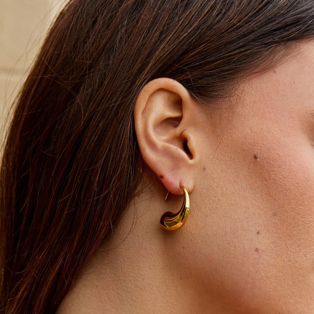 Boucles d'Oreilles Goutte d'Eau en Or