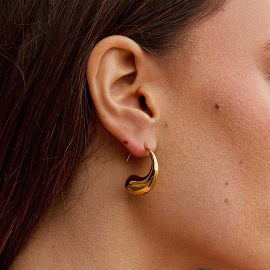 Boucles d'Oreilles Goutte d'Eau en Or