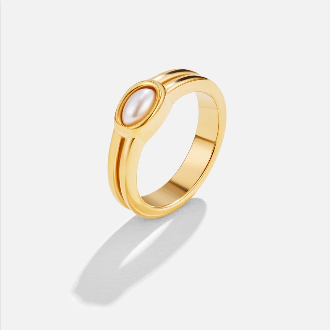 Bague Chunky Perle en Or 18K