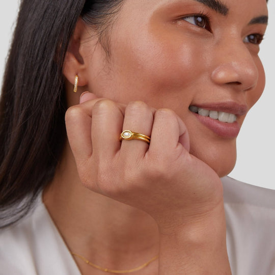 Bague Chunky Perle en Or 18K