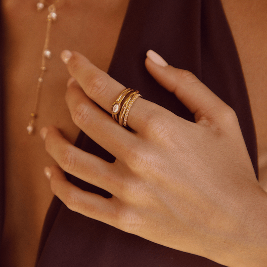 Bague Chunky Perle en Or 18K