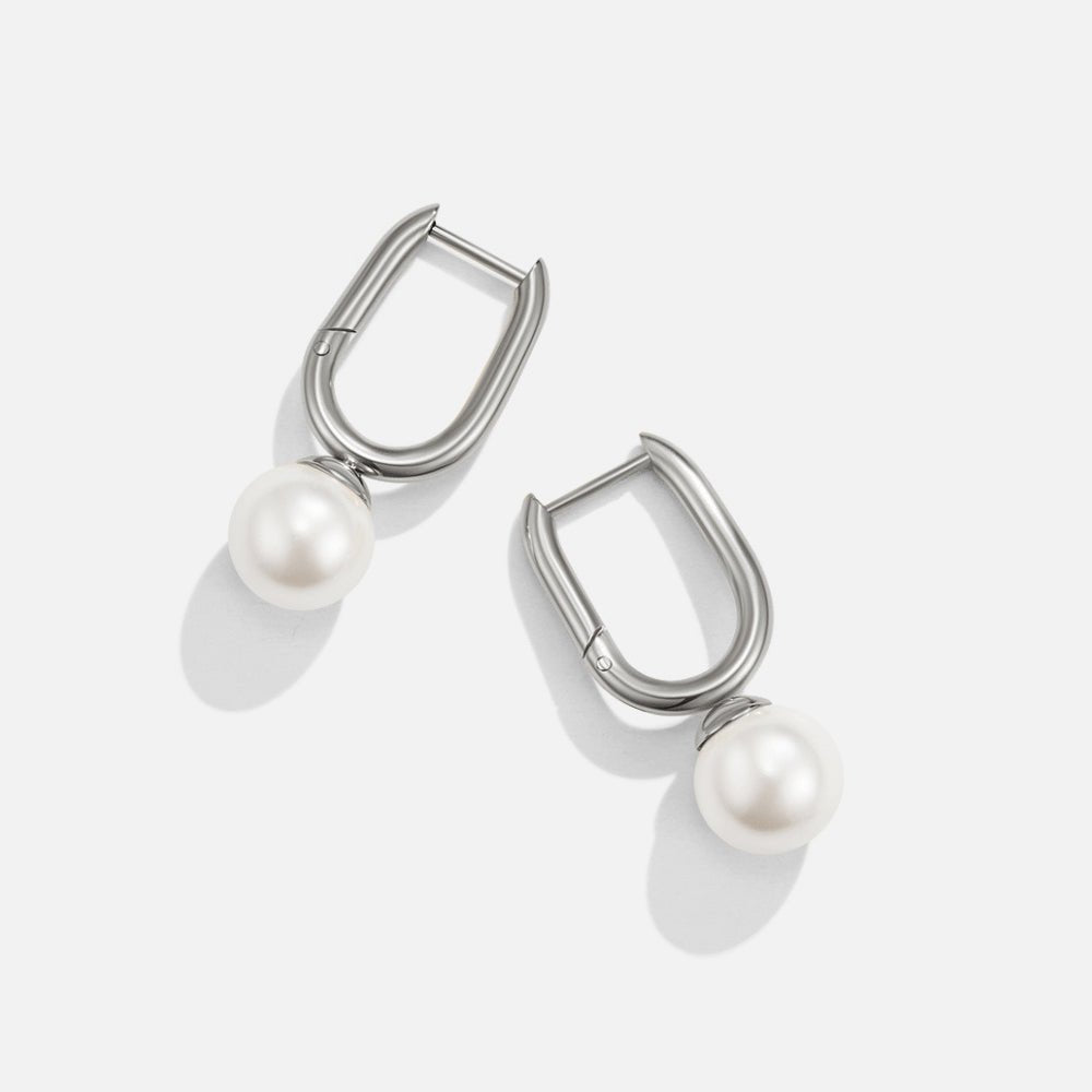 Boucles d'oreilles créoles en argent Cora Pearl