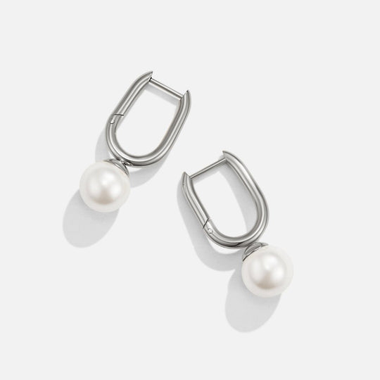 Boucles d'oreilles créoles en argent Cora Pearl