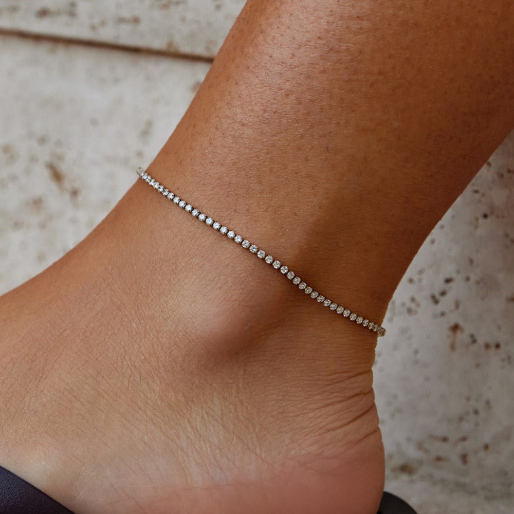 Bracelet de Cheville Tennis Cordelia en Or