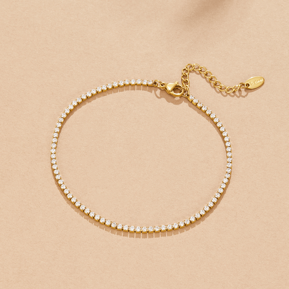 Bracelet de Cheville Tennis Cordelia en Or
