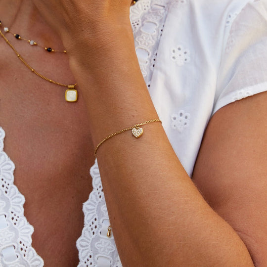 Bracelet en forme de cœur 'Fou d'amour'