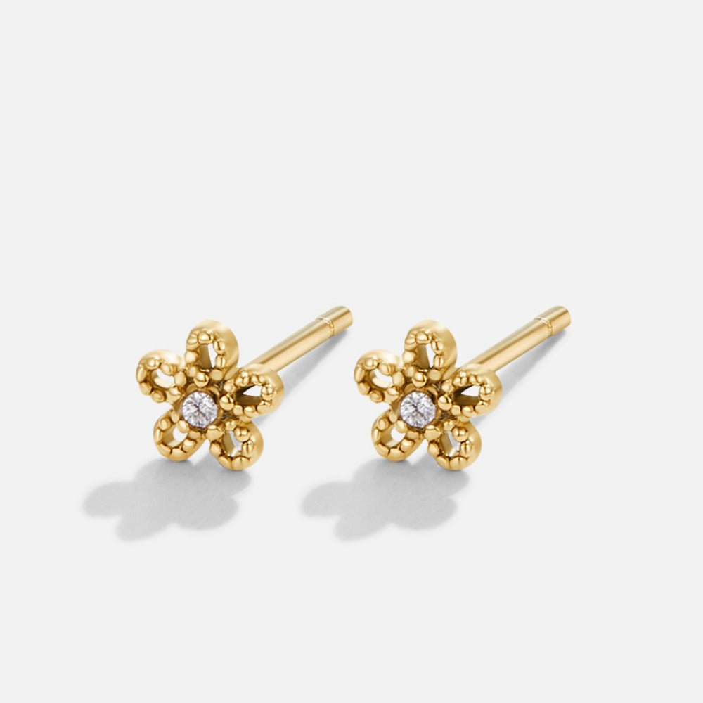 Boucles d'oreilles clous en cristal marguerite