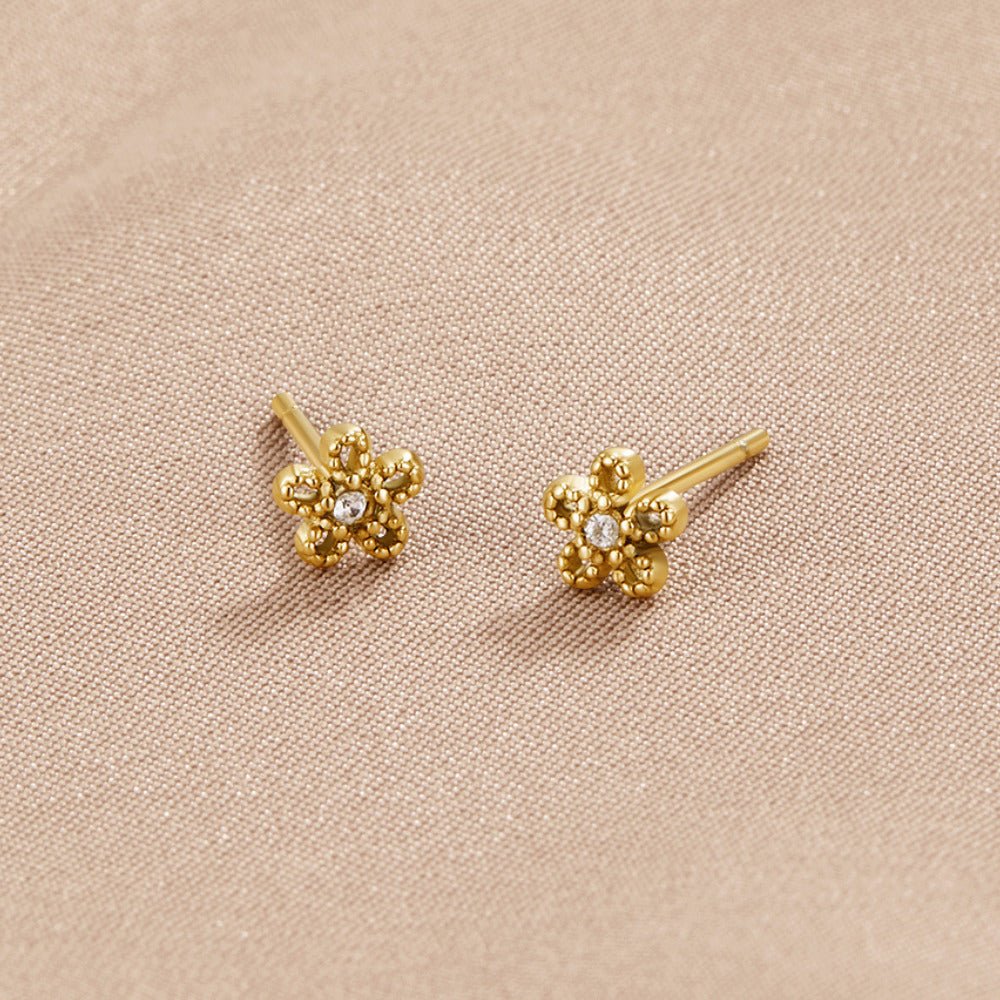 Boucles d'oreilles clous en cristal marguerite