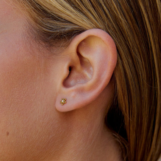 Boucles d'oreilles clous en cristal marguerite