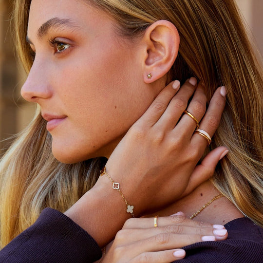 Boucles d'oreilles clous en cristal marguerite