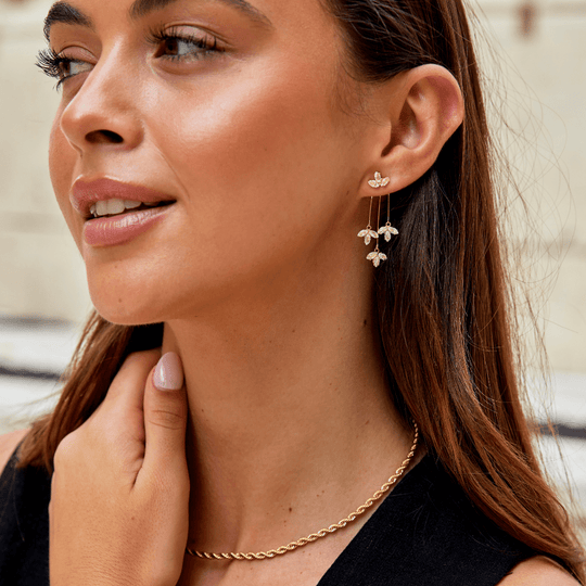 Boucles d'oreilles Crystal Lotus Waterfall