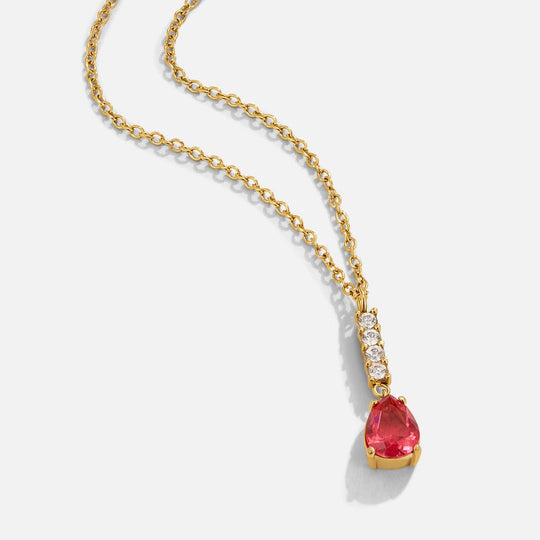 Collier en forme de goutte de cristal rubis