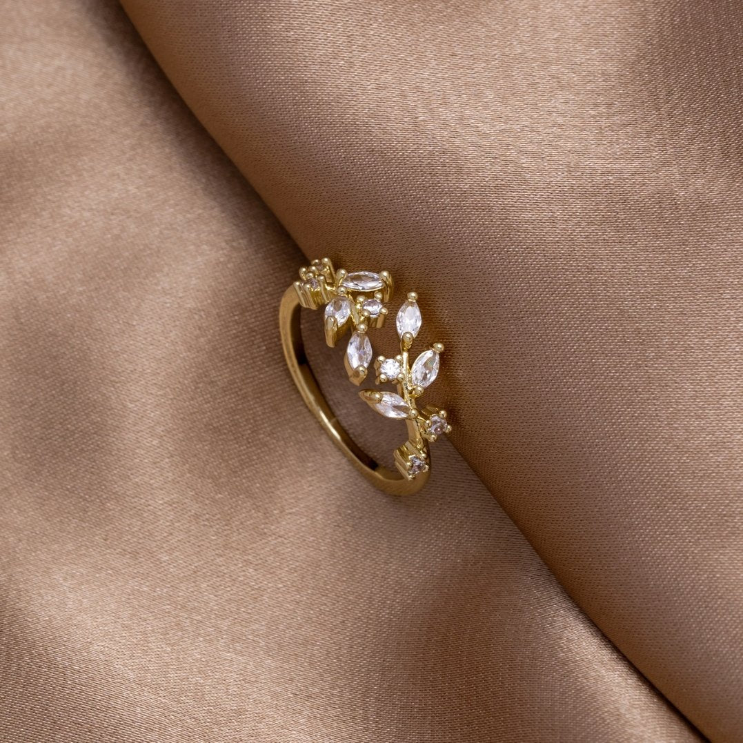 Bague Vigne en Cristal Or 18K
