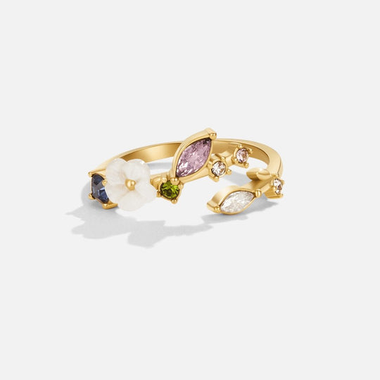 Bague Crystal White Blossom en Or