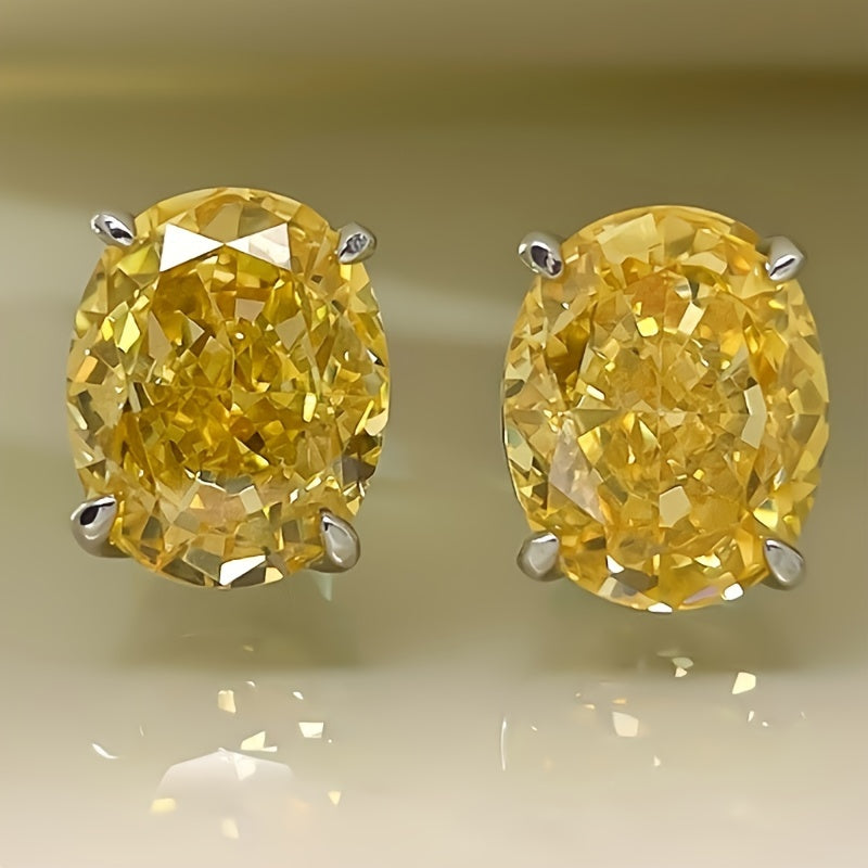 Boucles d'oreilles Éternelles en Or Blanc avec Zirconia