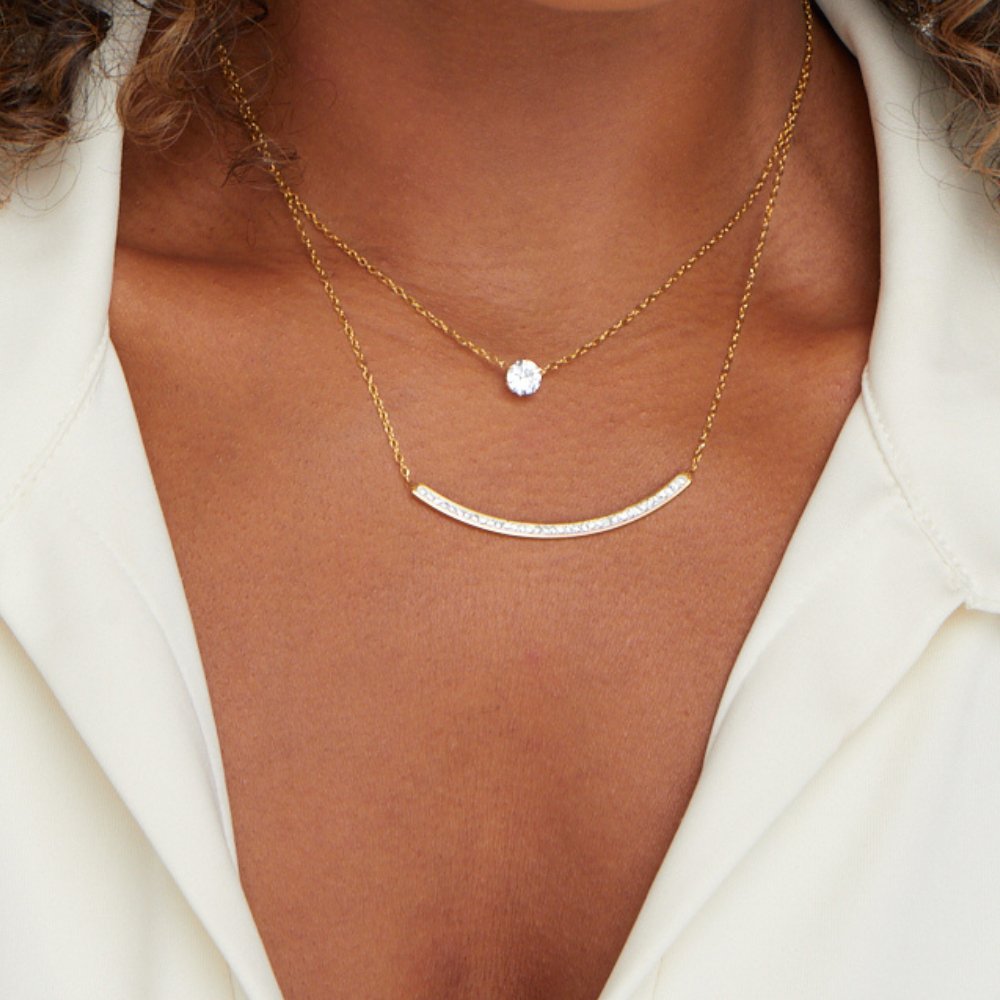 Collier Superposé en Cristal Délicat