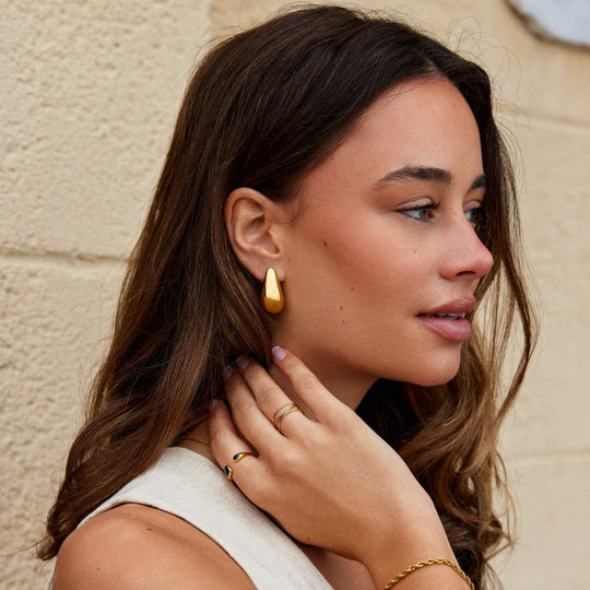 Boucles d'Oreilles Dakota Goutte d'Eau en Or