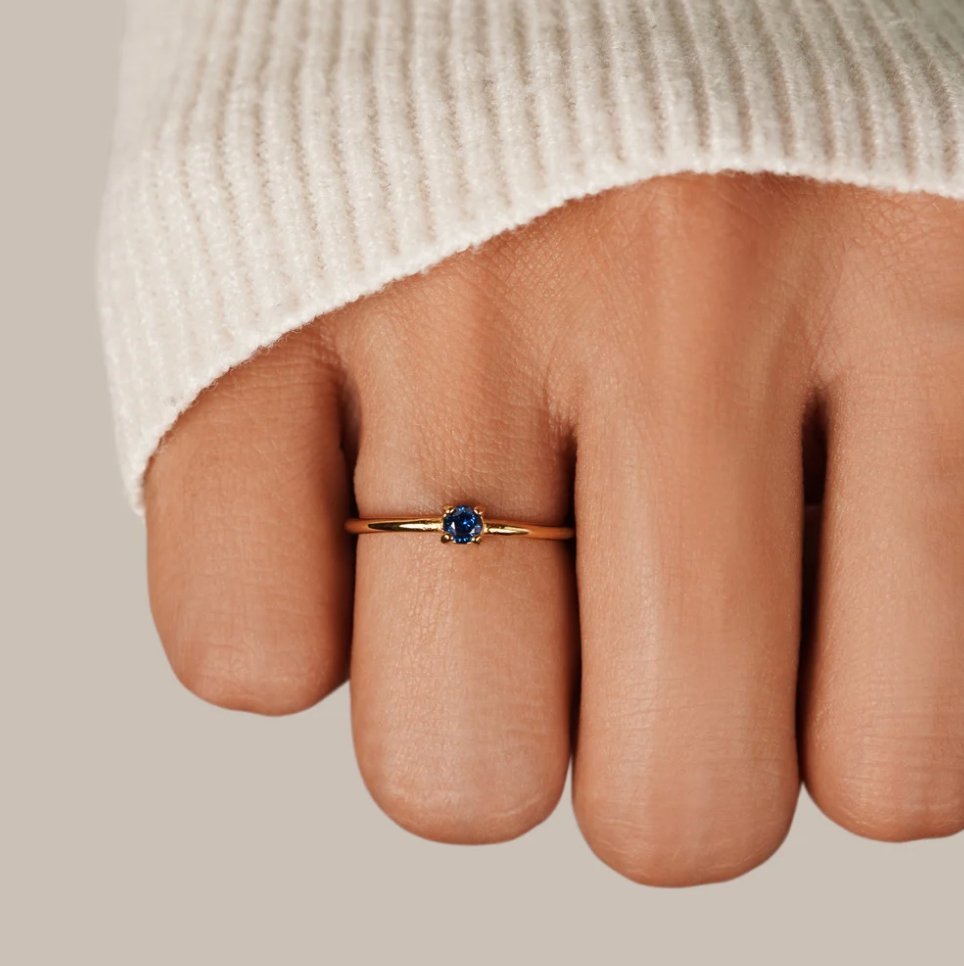 Bague en Or 18K Pierre de Naissance de Décembre