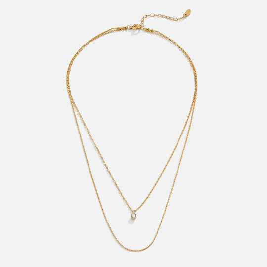 Collier superposé en cristal et or Dina