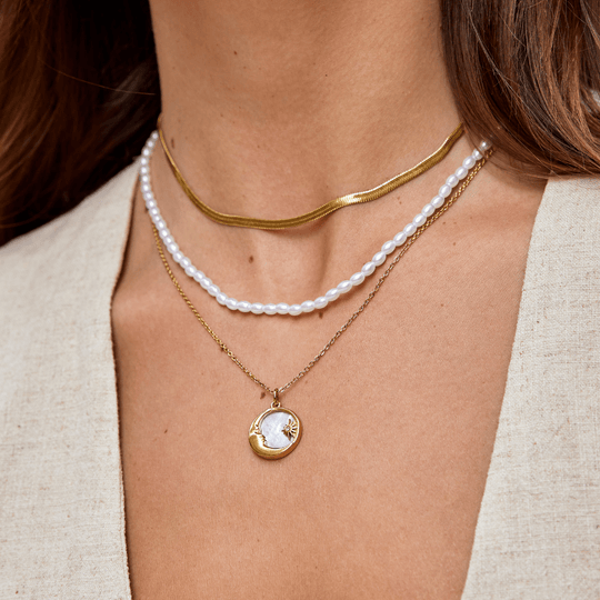 'Rêver dans les Nuages' Collier Lune & Étoiles