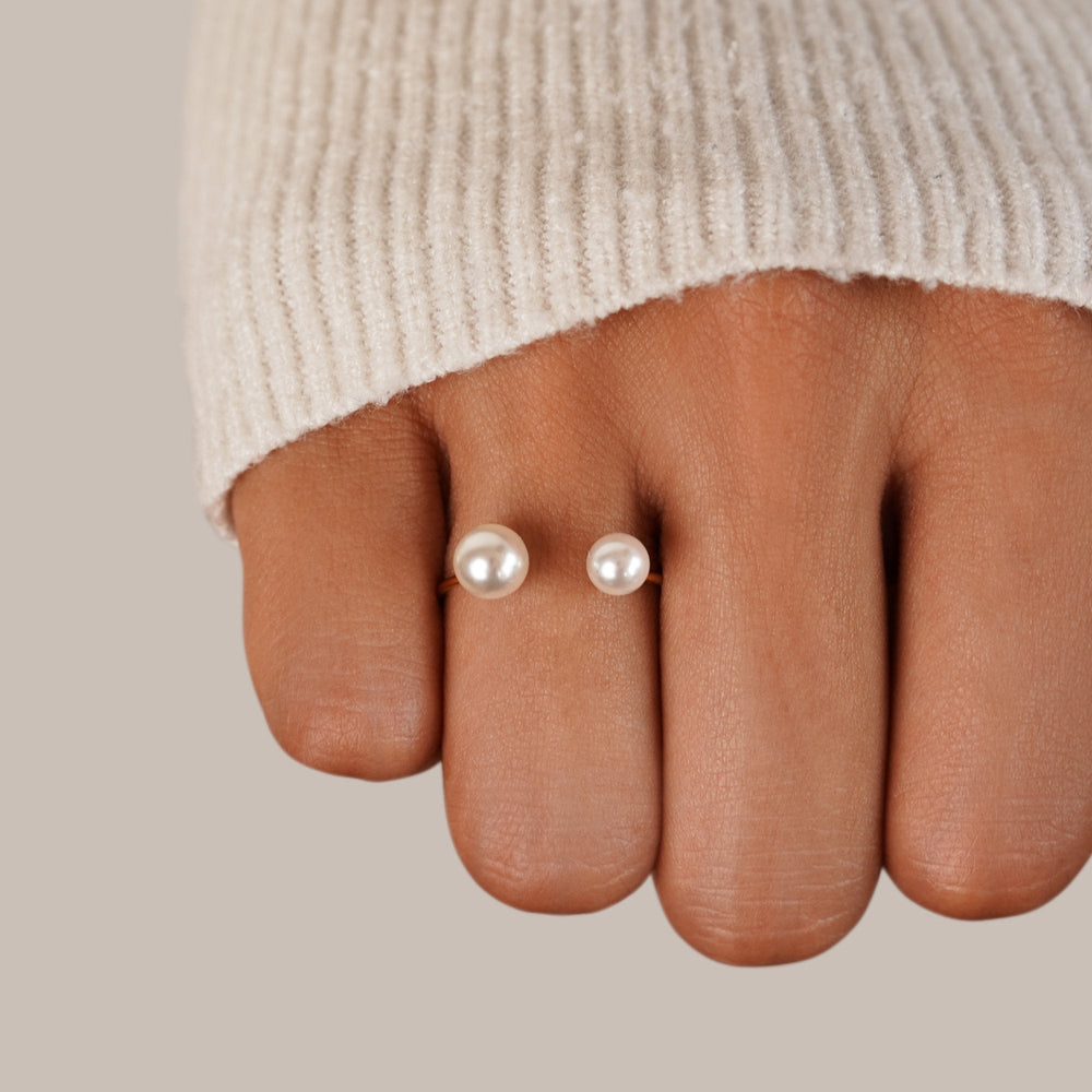 Bague Enveloppante Double Perle Durya