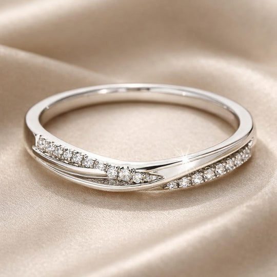 Bague de jour en zircon et or blanc