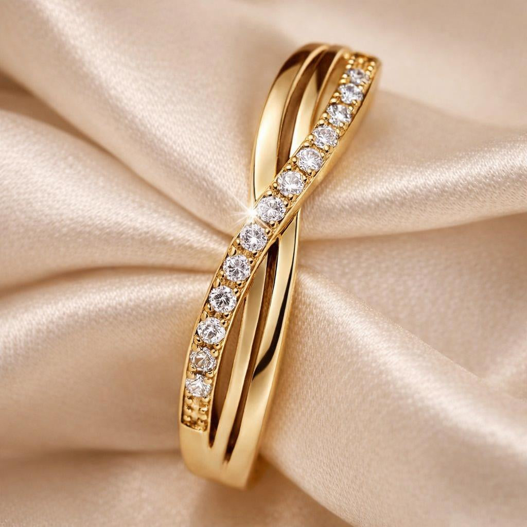 Bague de jour en zircon et or blanc