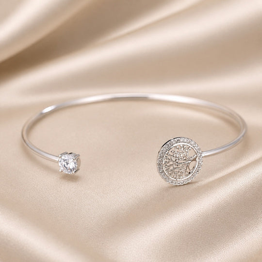 Bracelet en Or Blanc avec Arbre de Vie