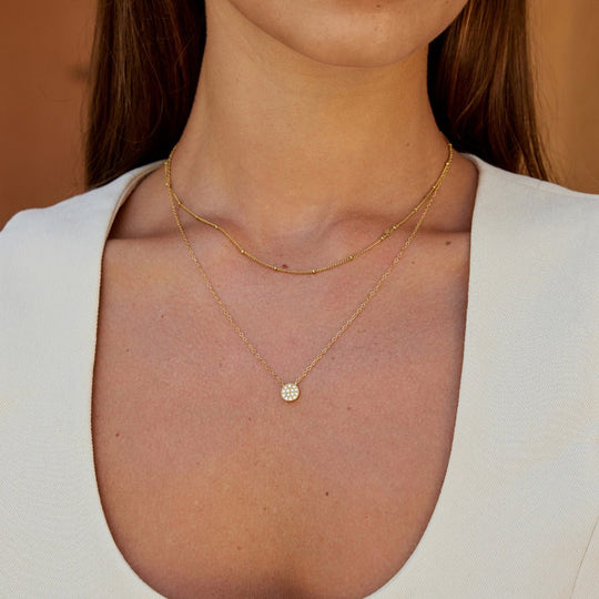 Collier en Disque en Cristal Elaine