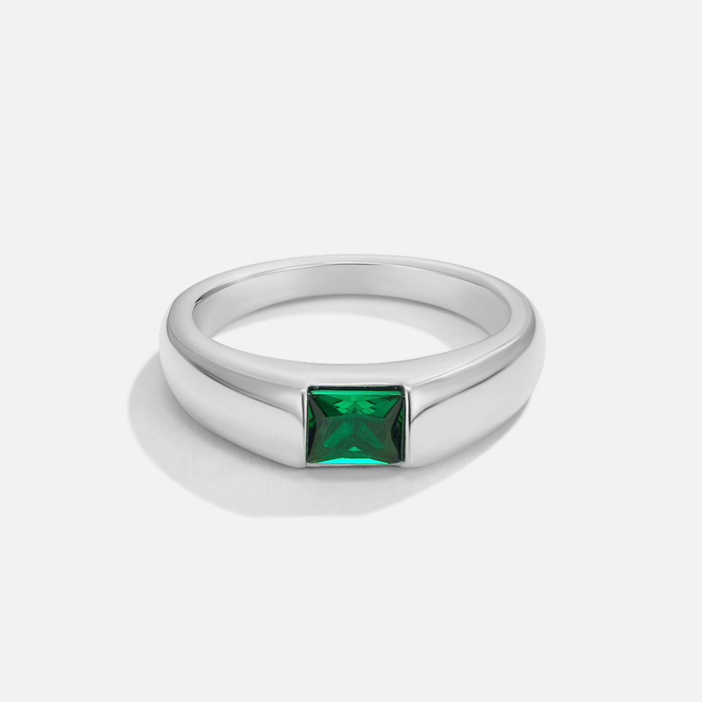 Bague Émeraude et Argent Ember
